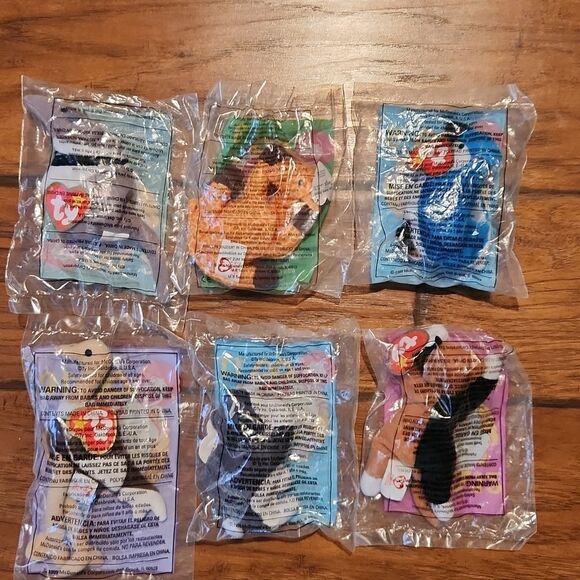 Bundle of 6 unopened McDonalds happy meal teanie beanie babies from 1999 - Picture 1 of 5